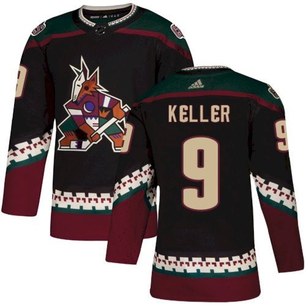 Men's Arizona Coyotes Clayton Keller #9 adidas Black Alternate Authentic Jersey-Pro Kit Vault | Brand New 26/27 Sports Jerseys